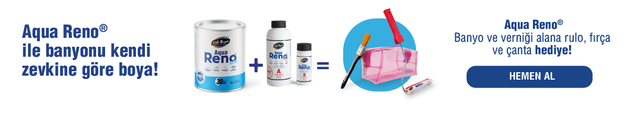 Aqua Reno Banyo ve verniği alanla rulo, fırça ve çanta hediye!