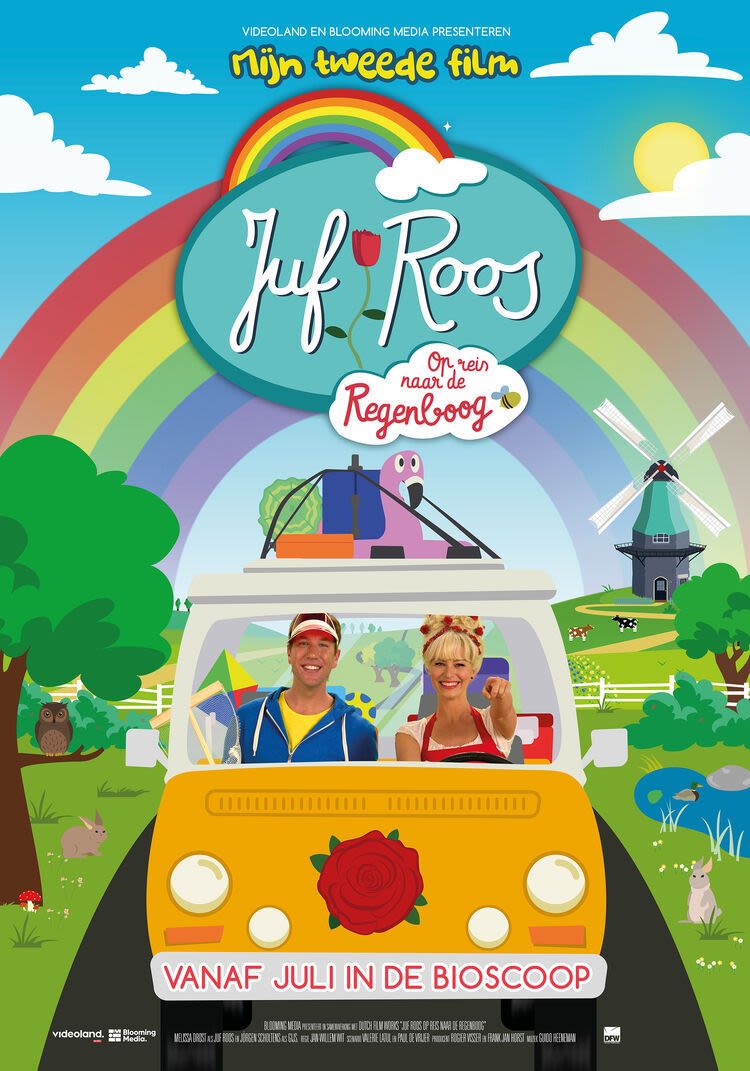 Filmposter van de film Juf Roos: op reis naar de regenboog