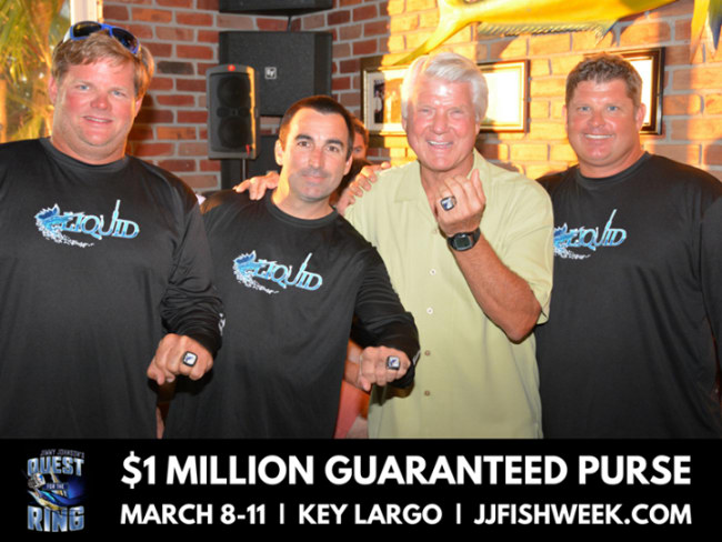 Jimmy Johnson here...back for more. Did you know I put on Jimmy Johnson's Fishing Championship every year for the most competitive pro anglers across the country? It all happens at Jimmy Johnson's Big Chill in Key Largo, FL. 

This year, I'm breaking a record with the first ever $1 Million Dollar guaranteed purse from Seminole Hard Rock Hotel & Casino - Hollywood, FL! On top of that, the top team joins my ring of honor and take home National Championship Rings like my Three Rings, literally. Check out those bad boys!  

I hope to see you Mar 8-11th as we make history in Key Largo. Mention #FinandField for a special entry fee. www.jjfishweek.com or info@jjfishweek.com | #JJFishweek  | Pictured: 2014 CHAMPS @liquidfirefishing