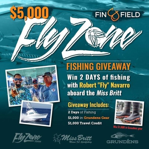 Want to go fishing? Enter the $5000 Fly Zone Fishing Giveaway!  Fish with celebrity Fly Navarro for 2 Days on Miss Britt Charters, $1,000 of Grundéns gear, and $1,000 of travel. Click to enter - http://bit.ly/2wvB6S8

#FlyZone | #FinandField | #Grundens | Fly Navarro