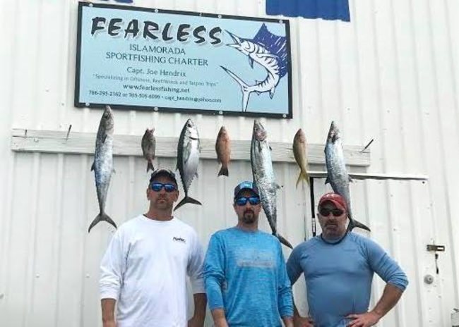 Islamorada fishing report for Feb. 21 from Fearless Fishing. 
1/2 day fishing with kites and some live baits. We had some great action - a few #Kingfish bites and a Blackfin #Tuna. We also tried the #Reef briefly and caught a couple of Yellowtail #Snapper. Wind was Northeast at 10 knots and seas 1 to 2 feet

#FinandField | #Fishing | #BookACharter | #Fearless | #CaptJoeHendrix