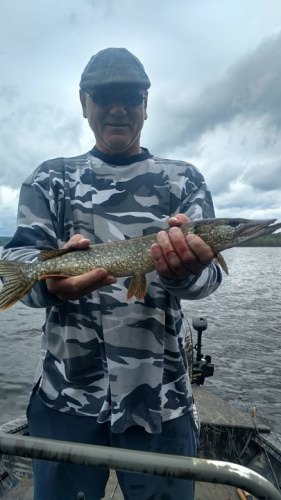 First trip out for pike the weather didn't cooperate but we did manage to put a couple small ones in the boat.
