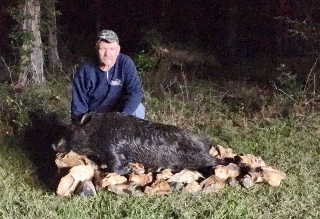 Terry King added one more hog to Team Vermont's score with this nice brown boar.