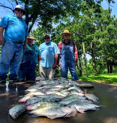 Dennis, Charles, Robert and RC fishing with D&K Guide this summer bite is heating up by the day. Not a true summer pattern yet fish still in transition but it wont be long. Fish caught on rock and wood in 4 to 8 feet.  Had a great time fishing with you onry suckers. See y'all for our next trip in September.