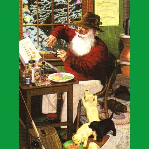 SANTA IS A FLY TIER - Apparently he has quite a few awesome patterns. The Kris Kringle Caddis and Saint Nick Stone are a couple we just learned about. Wishing everyone a very Merry Christmas and a Happy New Year!
<•><•><•><•><•><•><•><•><•><•>