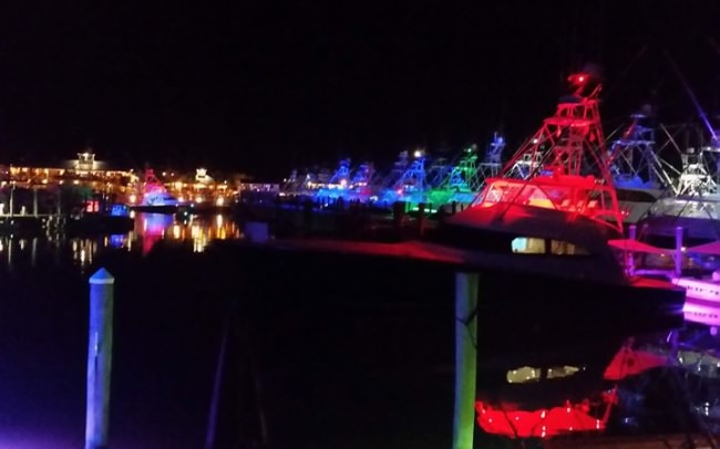Hard to beat the dock night lights in #OceanCity during White Marlin Open Week. #WMO #Fishing #OCMD #FinandField