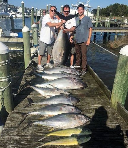 How much do you think the biggest Bigeye Tuna is?
Great day on A-Salt Weapon Sportfishing Charters - 4 Big Eye,4 Yellowfin and 2 Mahi.  Book you A-Salt Weapon fishing charter at Fin & Field.

#Tuna | #Mahi | #OBX | #Fishing | #FinandField