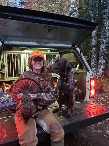 Rainy wet day Darcy  got one grouse. Saw 20 grouse and 5 woodcock