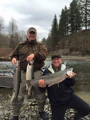 John and Mark are two happy guys. Getting someone into there first steelhead is always a good time!