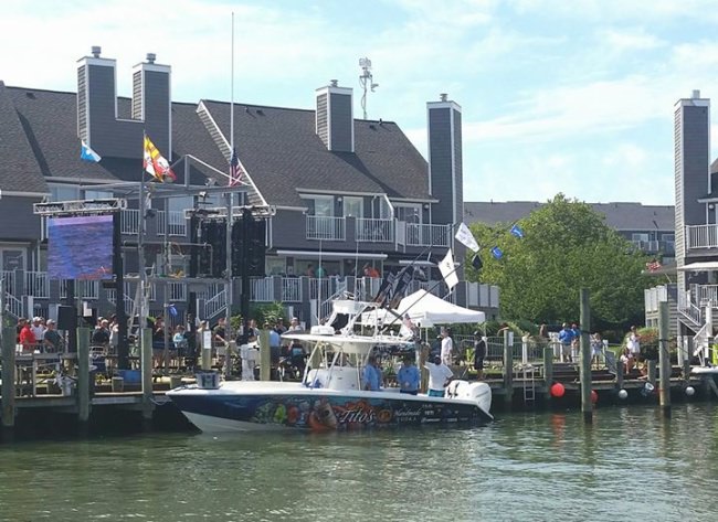 Picture postcard day at White Marlin Open.  Tito's Vodka Fishing Team ready to see if their white puts them in the $. #WMO #OCMD #FinandField #Titos