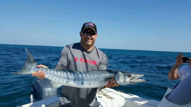 Is a Barracuda on your bucket list?  This happy angler checked the box with 5 STAR Sportfishing Charters. #fishing #5STAR #cuda #finandfield #fyna