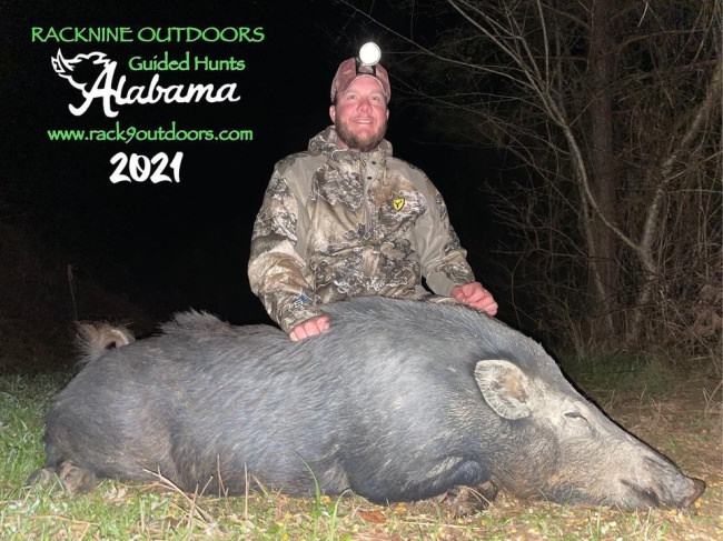 Big Congrats to Dale on his 182lb Boar from Racknine Alabama!! #alabamahoghunting #hoghunting #racknineoutdoors