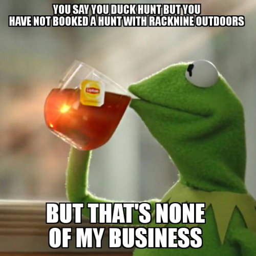 Don't let Kermit down..call and book your hunt today! Terry Garrett  (770)843-3434 or Ryan Efird  (704)322-7371 will be happy to set you up!
#racknine #drakewaterfowl #xtremeducks #shichyea