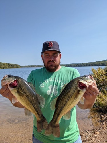 Tyler holding up a few from today's bass fishing trip we tore them up today.  Had a blast showing you how to catch bass with livescope it's a whole new world.