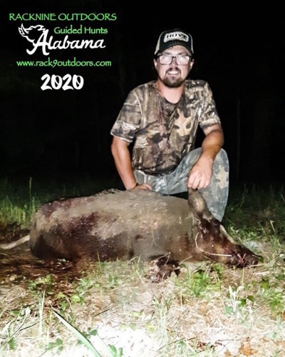 Big Congrats to Gage on his 120lb Boar at Racknine Outdoors in South Alabama!!! #hoghunting #alabamahoghunting #bookyourrackninehunt
