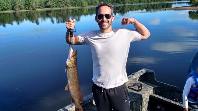Nate and Ezra Wolfson catching some huge Pike and Bass today