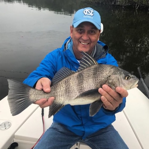 Scott found a few fish on the cold and windy morning! #blackdrum  #portcanaveral #slightlyobsessed #getslobbed #deepseafishing #nearshorefishing #inshorefishing #fishingcharters #flatsfishing #spacecoast #florida #mbgboats #maverickboats #pathfinderboats #fishthelegend #minnkotamotors #yeticoolers #rcioptics #powerpole #suzukioutboards