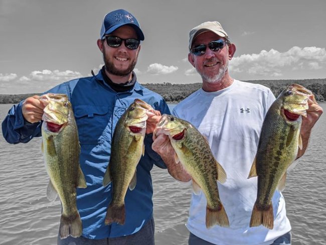 Jeff and his son Justin fishing with D&K guide service. We had a blast ripping lips today. Caught a lot of numbers and a few good ones along the way. Practicing catching release. Looking forward to catching these again. Appreciate your time gentlemen we'll do it again.