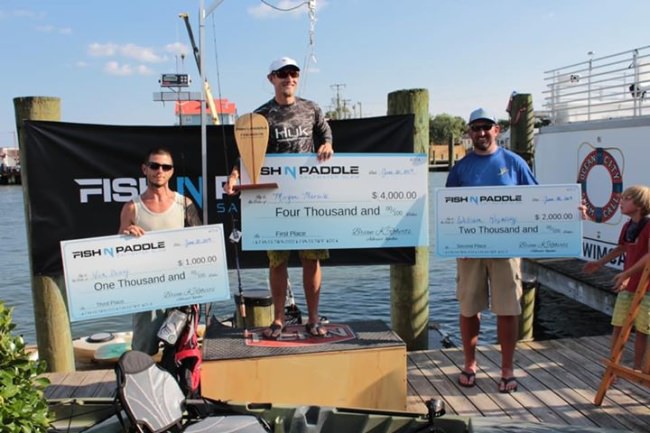Nice 4 Grand payout for 1st place at Fish N Paddle Saltwater Slam. #Fishing #Paddling #OCMD #FinandField