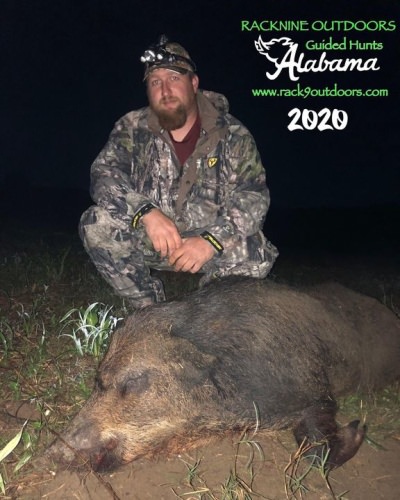Big Congrats to Jason on another Boar at 160lbs.  Bringing home the bacon!! #hoghunting #alabamahoghunting #rack9outdoors #bacon