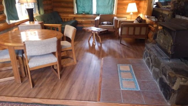 Our Old River Front and Big House log cabins have gotten a new facelift with some new flooring and look amazing! Come see us on the Upper Kenai!