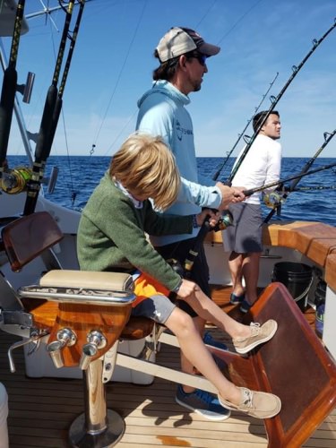 This young angler will never forget his 1st time in the fighting chair. PC: White Marlin Outfitters #StartemYoung #Fishing #FutureIsBright #FinandField
