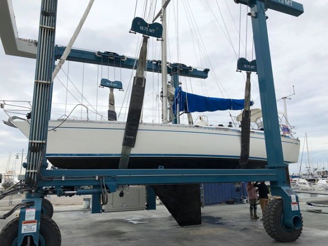 The Swan 42/038 "Eagle's Gift" returned back from her haul-out and sea trial just before the storm!