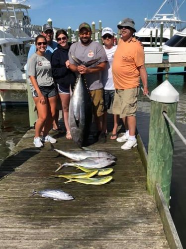 The Day family’s yearly outing 
1 - 110 pound Big Eye, 2 Yelllowfins and some Mahi