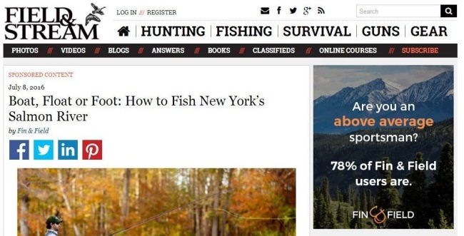 Looking for a NY adventure? This pretty cool piece should help. Boat, Float or Foot: How to Fish New York’s Salmon River. http://bit.ly/29NI72g. #Fishing #FinandField #SalmonRiver #Adventure #FieldandStream #DreamBig2016