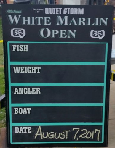 136 boats went out day 1 of the 2017 WMO. Rough weather and tuna were the topics of the day. 3 tunas came to the scales and "Milling Around" took top honors with a 64# tuna for nice daily payout. "Hog Wild" had a 55# Wahoo.  Bar South Fishing Team leads the release division with 315 point with 2 white marlin and 1 blue marlin released.The weather cleared out and the docks lit up. Let's see what Day 2 brings. Visit whitemarlinopen.com to watch the Marlin cam for all the action at the scale.

#WMO | #FinandField | #Fishing | #OceanCity | #Marlin | #Adventure | #PapaWouldBeProud