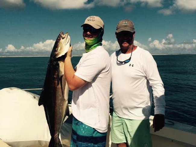 Went out today out of OBX Marina and fished off of Oregon Inlet with Dad and Tom Gilliam on his boat Quick Draw. My first fish was a Citation Cobia and my next one was about 25 pounds. Tom caught a nice one also. A great day on the water for two days in row.