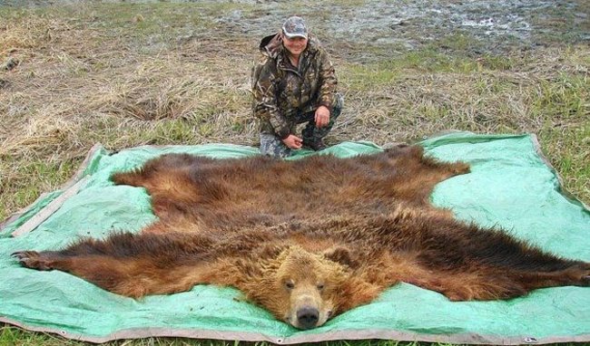 That is awful big bear skin rug! #Adventure #Hunting #Bear #FinandField