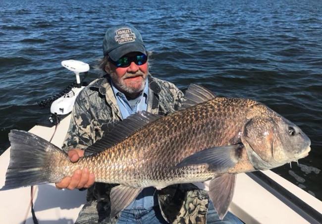 Gary also found a nice one today! #blackdrum #portcanaveral #slightlyobsessed #getslobbed #deepseafishing #nearshorefishing #inshorefishing #fishingcharters #flatsfishing #spacecoast #florida #mbgboats #maverickboats #pathfinderboats #fishthelegend #minnkotamotors #yeticoolers #rcioptics #powerpole #suzukioutboards