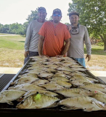 Daniel Brett and I catching 76 crappie out of Lake Eufaula It was a great day on the water I have known Danniel since we were both young kids. These hair jigs got the job done catching fish after fish and holding up very well. It was hard to be live But I dropped my crappie rod in the water and I thought it was gone and Brett hooked something later in the day and low and behold he caught my rod and reel. Thanks for fishing with D&K Guide Service.