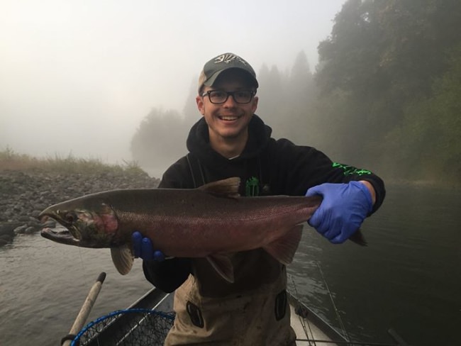 Good morning on the river. Nothing like a few acrobatic coho to start the day.