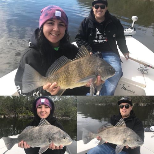 Jacob and Adriana found some drum and reds to play with on today’s trip! #blackdrum  #portcanaveral #slightlyobsessed #getslobbed #deepseafishing #nearshorefishing #inshorefishing #fishingcharters #flatsfishing #spacecoast #florida #mbgboats #maverickboats #pathfinderboats #fishthelegend #minnkotamotors #yeticoolers #rcioptics #powerpole #suzukioutboards