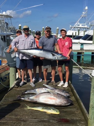 6/24 Meat Slam
2 Big Eyes 
1 Mahi 
1 Wahoo 90 pounds 
We lost 2 Yellowfins to the sharks