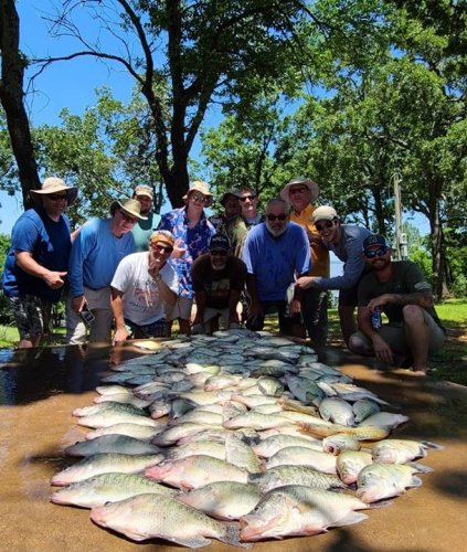 Tim Moxley and this great crew came down for there annual trip with me Dusty Keener, My Dad Dennis Keener and Justin Dodd. They have been coming down for years now and we have a blast every time. Fish were caught on rock and wood in 4 to 8 feet of water. Thanks for your repeat business guys see y'all next year. Don't forget guys I can get up to 4 boats for large summer time groups it is a great opportunity to get family's and friends together.