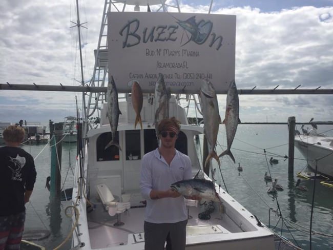 Brower Fishing Charters on the Buzz On showing off a day catch. Book your Buzz On fishing adventure at www.finandfield.com

#Fishing | #Florida | #BuzzOn | #FinandField