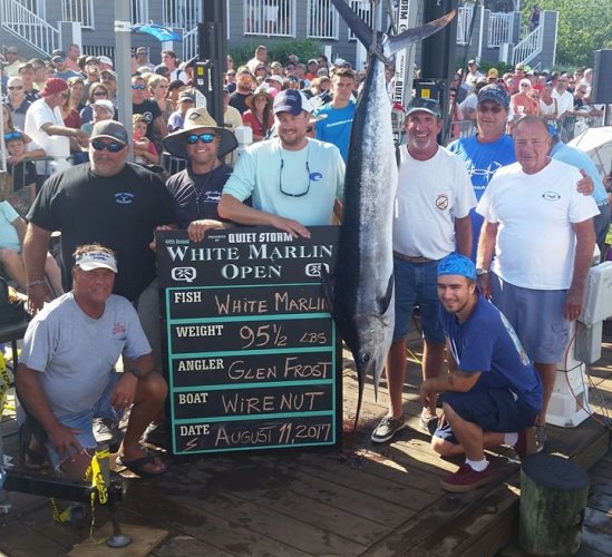 Wire Nut put monster 95.5#  white marlin on the dock. #WMO #FinandField #OCMD