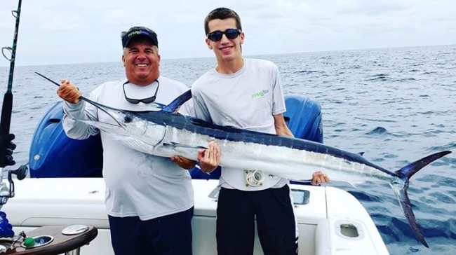 Bravo to Justin on his 1st White Marlin! #FatherandSon #Family #WhiteMarlin #WMO #FFMD #FinandField