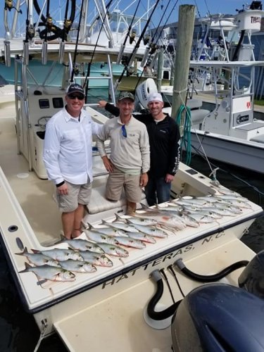 Windy, choppy conditions this morning,  but they were chewing!