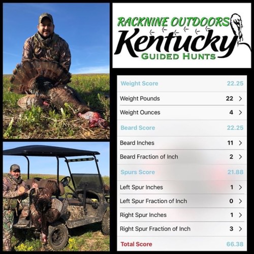 Congrats Cam on a beautiful Kentucky Bird!! Thanks to Swampy Custom Calls and Jimmys Golf Carts for another successful hunt!!!!