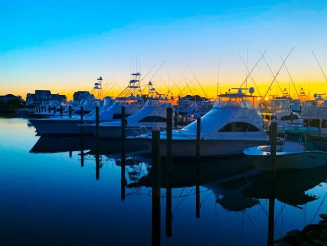 Nothing like being at the marina in the morning! Barbara Glinka got this spectacular shot at Ocean City Sunset Marina. #GoodMorning #SunsetMarina #OC #MD #FinandField