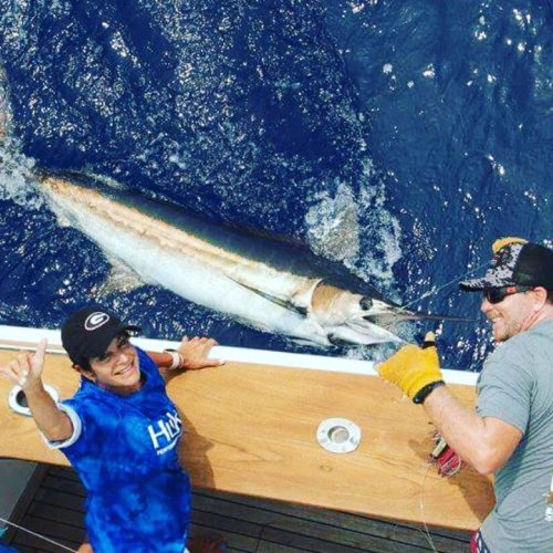 Debbie got her 1st Blue Marlin on the Marlin Magic II! #Fishing #Hawaii #FinandField