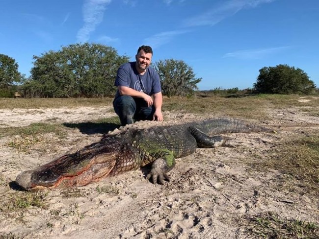 Aaron tackled this giant alligator like a pro!  #Dinosaurhunt