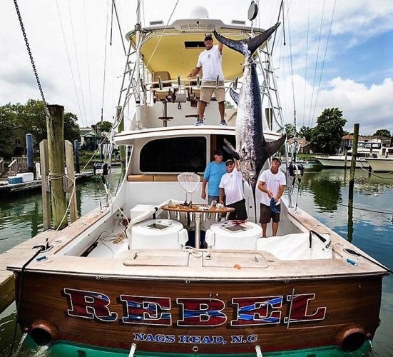 466 Pound Swordfish! This monster is a pending VA state record for Rebel Sportfishing & Capt. Randy Butler.  #Fishing #Rebel #VA #Swordfish #FinandField