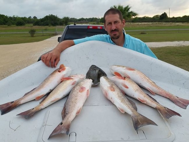 Reds on downsouth kickin chicken. Fun day with the Bastrop guys. #Karla Burtch, #Mowdy Boats, #downsouth lures