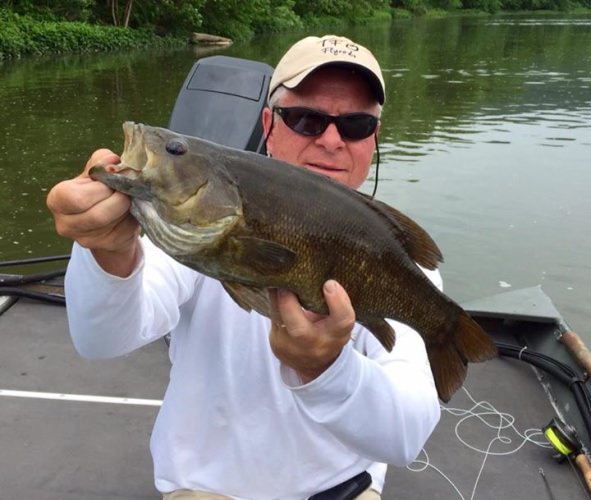 Had the pleasure of fishing with Mike Smith of the Flyman Company yesterday. Mike landed the two fine smallies on a popper!! Got to love top water!!