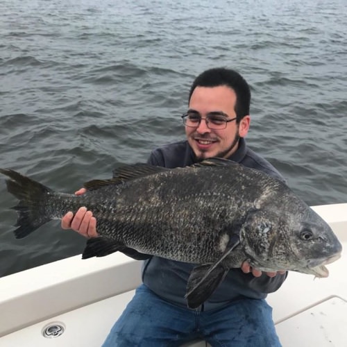 Cold and windy conditions made fishing tough but Andrew managed a nice drum today! #blackdrum  #portcanaveral #slightlyobsessed #getslobbed #deepseafishing #nearshorefishing #inshorefishing #fishingcharters #flatsfishing #spacecoast #florida #mbgboats #maverickboats #pathfinderboats #fishthelegend #minnkotamotors #yeticoolers #rcioptics #powerpole